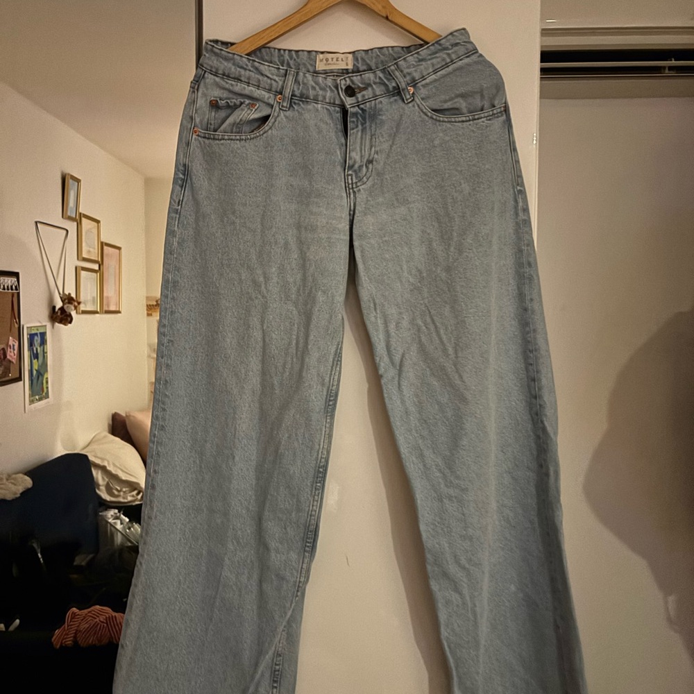 Motel Rocks Blue Straight Leg Jeans Classic Fit